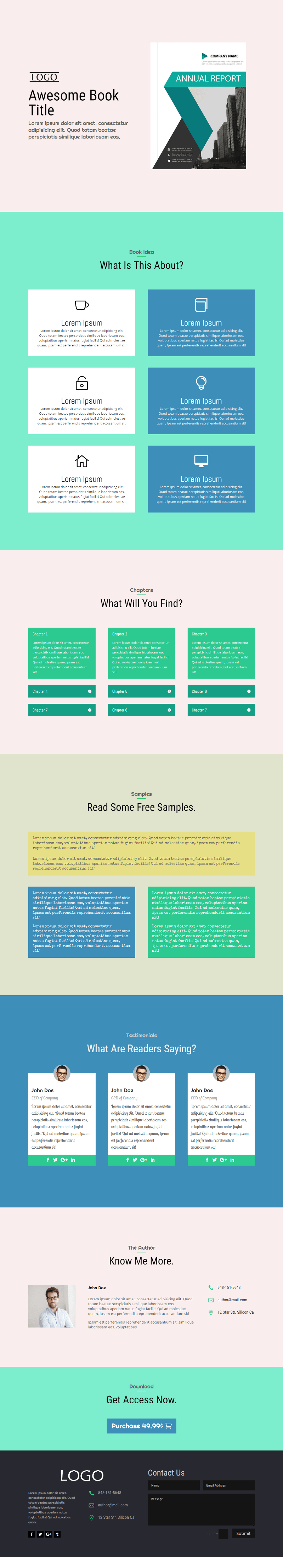 Free Divi Layout: Selling a Book #3 Light & Dark 1